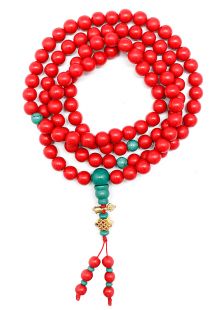 Cinnabar mala 8mm 108beads