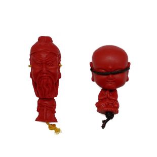 Cinnabar Deity head Gurubeads