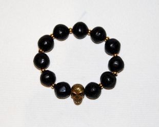  Bodhi Seed Hand Mala with Brass Skull