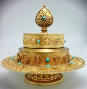 Brass Mandala w/stand 17cm