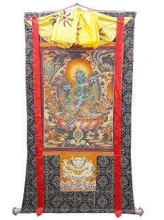 Assorted 〝Green Tara〝 thanka with brocade