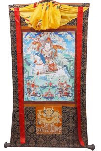 Assorted 〝Amne Machin dharmapāla〝 thanka with brocade